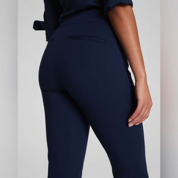 SPANX Ponte Slim Straight Navy Blue Pull-On Compression Smoothing  Pants - Picture 2 of 11